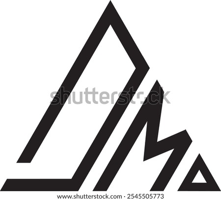 DM Triangle shape logo design, icon, symbol, vector file 