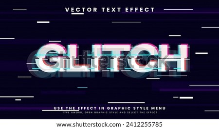 Glitch editable text effect Template with hack and distortion text style