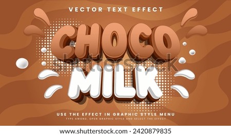 Choco Milk editable text effect Template with chocolate background