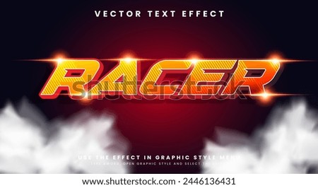 Red Speed Racer editable text effect with modern style