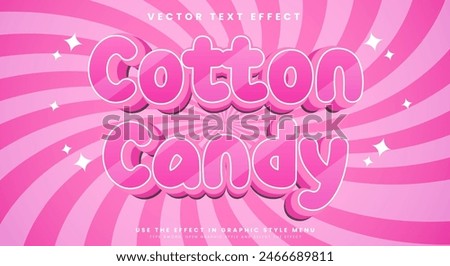 Cotton Candy editable text effect Template with cartoon style