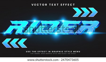 Blue Speed Rider editable text effect Template with modern style	