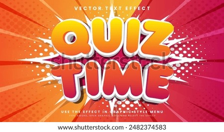 Quiz Time 3d Editable Text Effect Template suitable for Cartoon Style