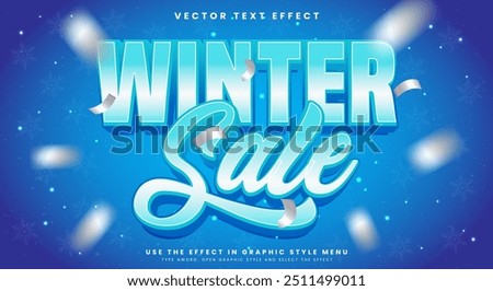 Blue Winter Sale Frozen ice editable text effect Template