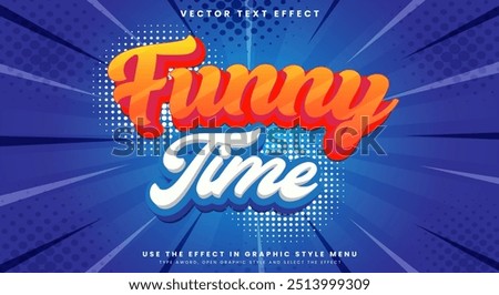 Funny Time Cartoon Style editable text effect Template