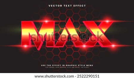 Super Max glowing Style 3d editable text effect Template