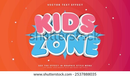 Kids Zone Comic Style 3d editable text effect Template