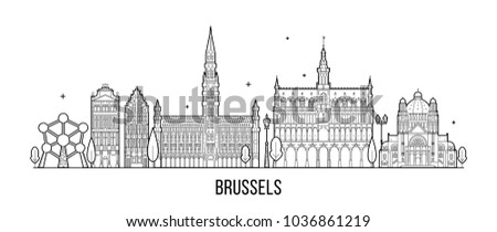 Brussels in Silhouettes Vector | Download Free Vector Art | Free-Vectors