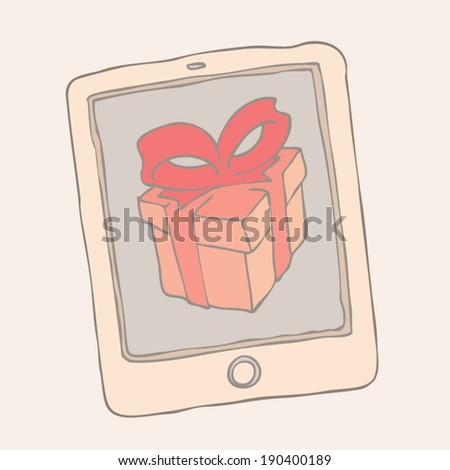 new technologies concept, cell mobile, smartphone, iPhone, iPad, vector illustration, hand drawn
