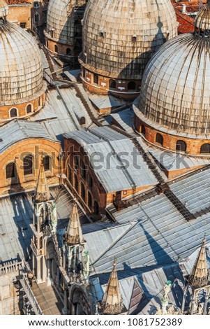 Similar – Foto Bild mit Blick auf die Markuskirche in Venedig vom Campanile de San Marco