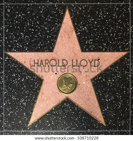 HOLLYWOOD - JUNE 24: Harold Lloyds star on Hollywood Walk of Fame on June 24, 2012 in Hollywood, California. This star is located on Hollywood Blvd. and is one of 2400 celebrity stars.