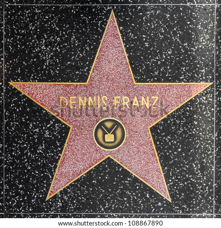 HOLLYWOOD - JUNE 26: Dennis Franz star on Hollywood Walk of Fame on June 26, 2012 in Hollywood, California. This star is located on Hollywood Blvd. and is one of 2400 celebrity stars.