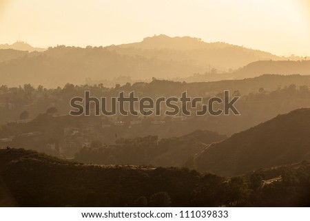 sunset in Hollywood forest, Los Angeles