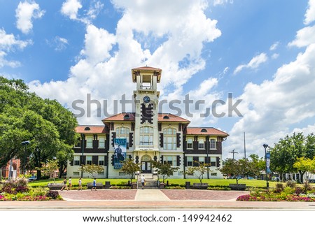 LAKE CHARLES, USA - AUGUST 9: visit famous historic city hall on August 9, 2013 in Lake Charles, USA.  The 1911 Historic City Hall opened its doors  after restauration in 2004  as cultural facility.