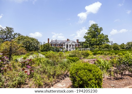 MOUNT PLEASANT, USA - JULY 21, 2010:  Boone Hall Plantation in Mount Pleasant, USA. The House was built in 1933 in colonial revival style and is listed in the National Register of Historic places.