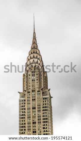 NEW YORK, USA - JULY 10, 2010: Chrysler Building in New York, USA. At 1046 feet the structure was the worlds tallest building for 11 months before it was surpassed by  Empire State Building in 1931.
