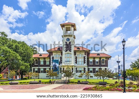 Lake Charles, USA - AUGUST 9, 2013: visit famous historic city hall in Lake Charles, USA.  The 1911 Historic City Hall opened its doors  after restauration in 2004  as culural facility.