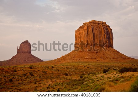 The Butte is a giant sandstone formation in the Monument valley made of sandstone