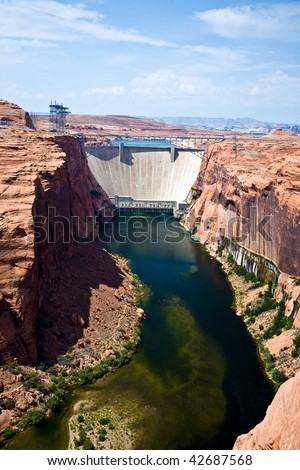Glen Canyon Dam in Page, hydroelectric power plant  is delivering power for the whole area