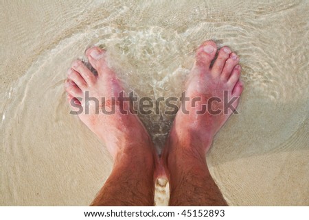 running feet at the beach