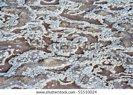 beautiful stone structure at the coast line with dried salt painting an artificial picture