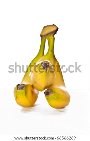 close up view of banana isolated on white