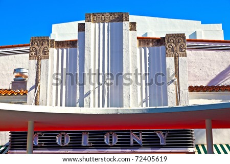 MIAMI, USA - JULY 27: Famous Colony Art Deco Theater renovated for 6,5 Million US $ and open for public again on July 27, 2010 in Miami, USA. Build in 1934 in art deco style to entertain the visitors.