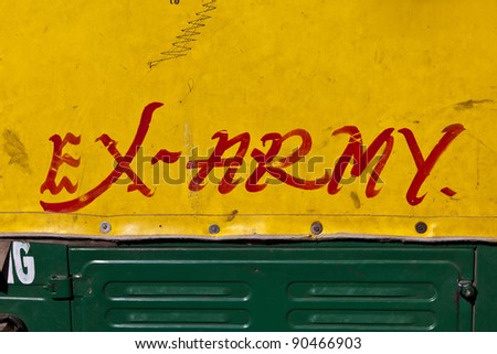 sign ex army on a car in india