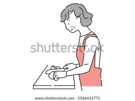 Similar – Image, Stock Photo Elderly woman is cutting branches, pruning fruit trees with shears