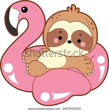 Twitch emote cute sloth vector icon. Funny baby sloth animal series stock illustration. Slow life of fluffy sloth designs.