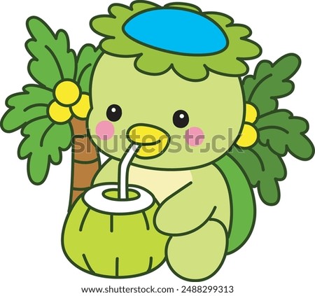 
Kawaii japanese mythology Kappa sticker cute.
Cute kappa mascot ghost japanese.
Kappa drink a coconut.