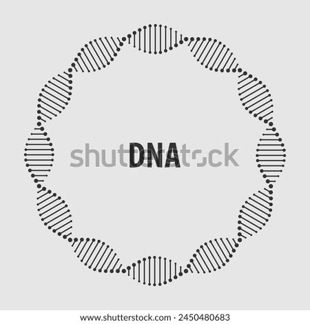 DNA abstract round frame, human genetic symbol