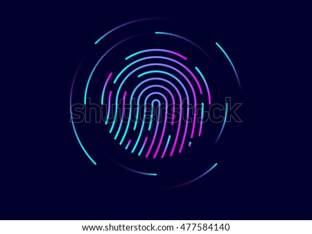 Abstract vector fingerprint icon / symbol
