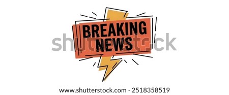 BREAKING NEWS creative banner,minimalistic flat vector illustration,plain background