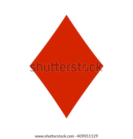 Playing card diamond suit flat icon