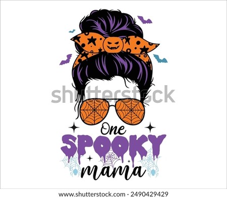 One Spooky Mama T-Shirt, Coquette Halloween, Halloween Quotes, Fall Design, Pumpkin T-shirt, October T-shirt, Funny Halloween Shirts, Cut File For Cricut And Silhouette