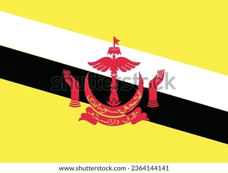 National flag vector illustration of Brunei.