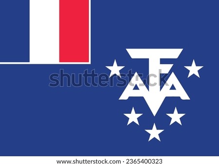 National flag vector illustration of French Southern Antarctic Lands.