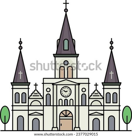 World famous building for Saint Louis Cathedral New Orleans Church.