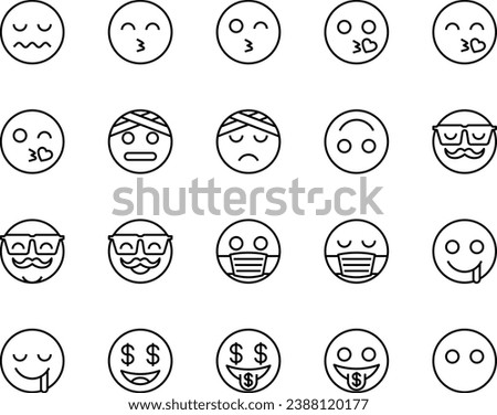 Outline icons set for Emojis.