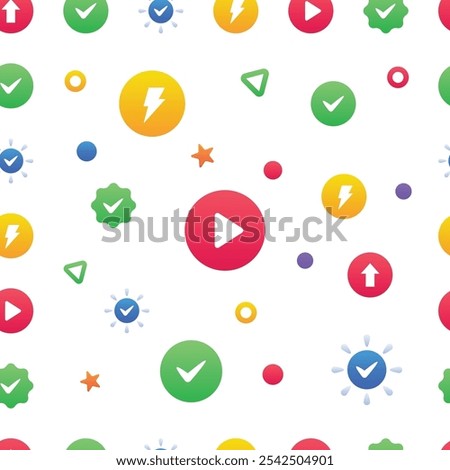 Gradient color vector icons pattern