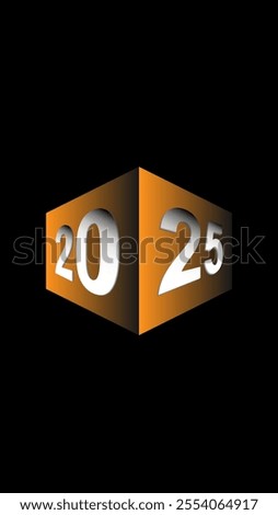 Bold and modern 3D wallpaper featuring the year 2025 in a futuristic orange and black geometric design. Perfect for adding a sleek and dynamic touch to your device's home or lock screen