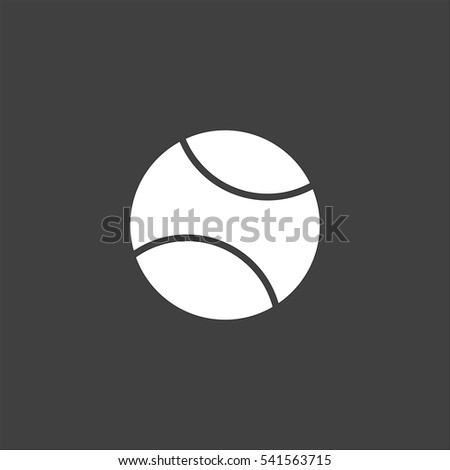 Baseball icon flat. Vector white illustration isolated on black background. Flat symbol