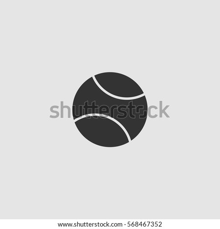 Baseball icon flat. Black pictogram on grey background. Vector illustration symbol