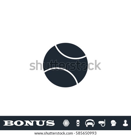 Baseball icon flat. Black pictogram on white background. Vector illustration symbol and bonus button