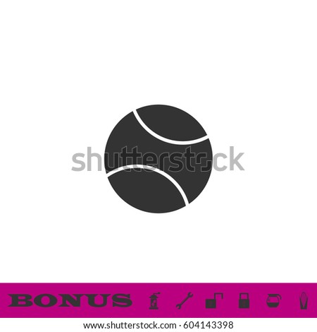 Baseball icon flat. Black pictogram on white background. Vector illustration symbol and bonus button