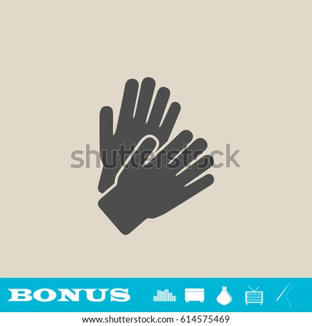 Applause icon flat. Grey pictogram on light background. Vector illustration symbol and bonus button real estate, ottoman, vase, tv, fishing rod