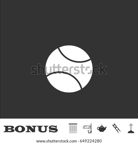 Baseball icon flat. White pictogram on black background. Vector illustration symbol and bonus icons