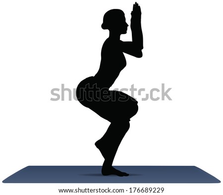 Eps 10 Vector Illustration Of Yoga Positions In Eagle Pose - 176689229 ...