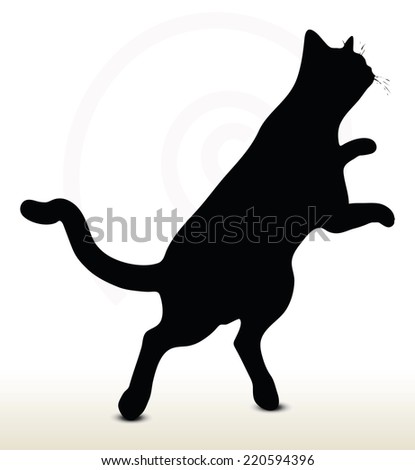 Illustration Of Cat Silhouette Isolated On White Background - In ...